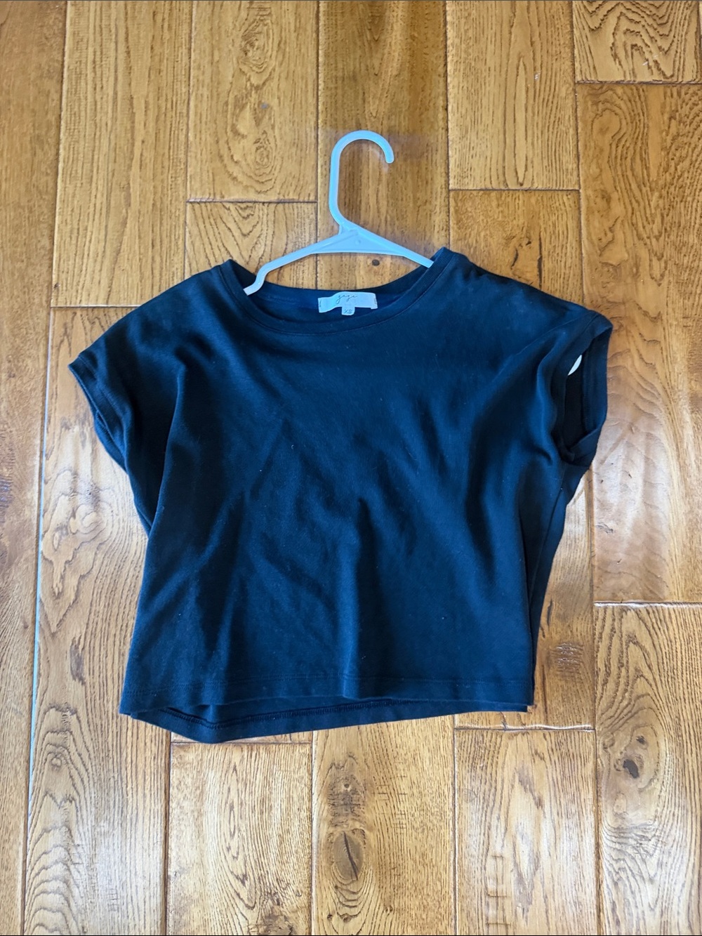 Boxy Black Crewneck Cropped Tee
